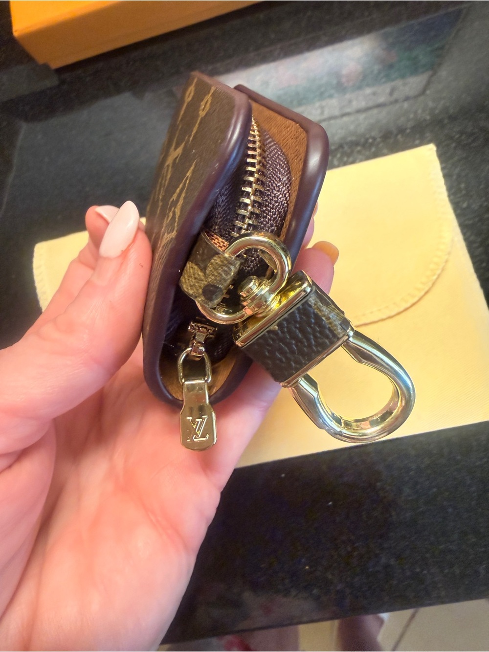 Indpited Brown Monogram Key holder with Gold Hardware - Picture 4 of 7